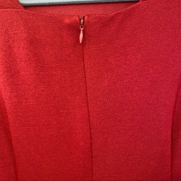 Carmen Marc Valvo Dark Red Midi Dress - Picture 6 of 16